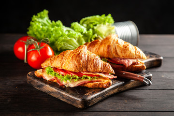 Classic BLT croissant sandwiches