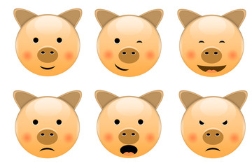 set of funny emoticons