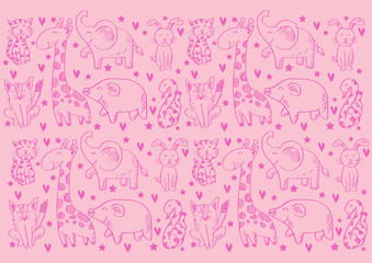 Pattern background with cute animals