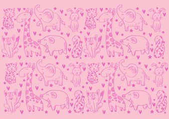 Pattern background with cute animals