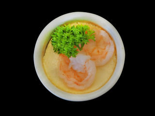 boiled egg with shrimp