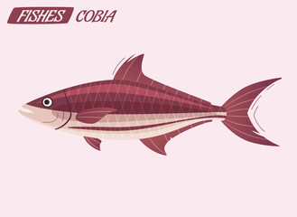 Fish character. Cartoon vector illustration