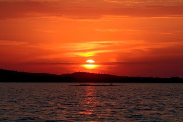 Sunset in the river
