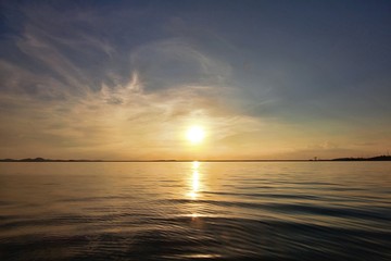 Sunset in river