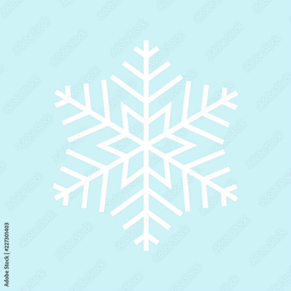 Poster snowflake - vector icon. white snowflake in blue background