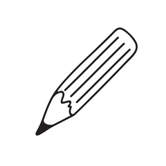 Hand drawing black pencil icon. Vector illustration.