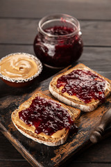 Peanut butter and jelly sandwich