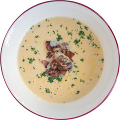 Corn soup with bacon