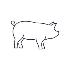 pig icon, piggy silhouette linear sign isolated on white background - editable vector illustration eps10