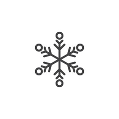Snowflake outline icon. linear style sign for mobile concept and web design. Cold, frost line vector icon. Symbol, logo illustration. Vector graphics