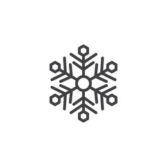 Snowflake outline icon. linear style sign for mobile concept and web design. Freeze line vector icon. Snow symbol, logo illustration. Vector graphics