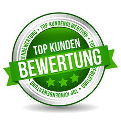 Siegel Button Banner - Top Kundenbewertung - in grün und silber