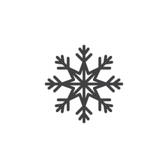 Snowflake outline icon. linear style sign for mobile concept and web design. Freeze line vector icon. Snow symbol, logo illustration. Vector graphics