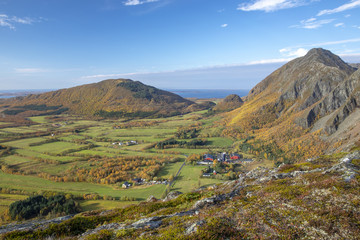 On a hike to spectacular Ramntindan in Bronnoy Municipality, Northern Norway