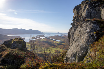 On a hike to spectacular Ramntindan in Bronnoy Municipality, Northern Norway