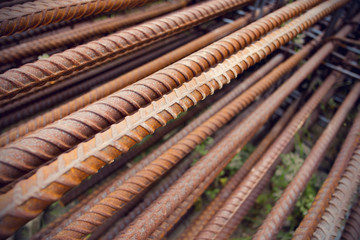 steel poles for construction outdoor photo stock