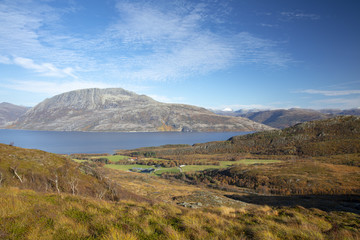 On a hike to spectacular Ramntindan in Bronnoy Municipality, Northern Norway