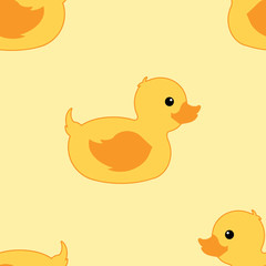 Yellow rubber duck seamless pattern