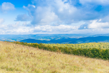 View of the mountains and highlands in the fall.