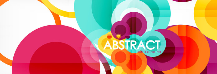 Abstract colorful geometric composition - multicolored circle background