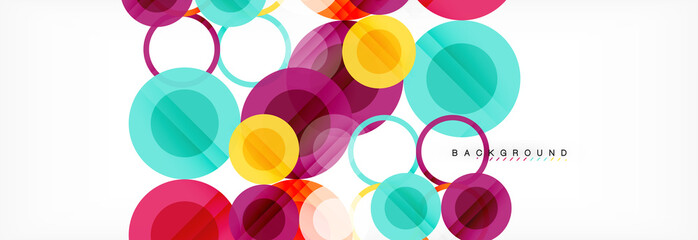 Abstract colorful geometric composition - multicolored circle background