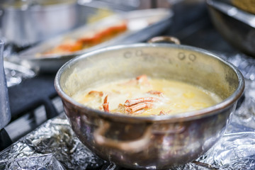 Lobster stew on base of milk and red wine