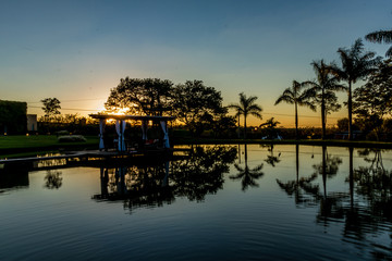 Fototapeta premium sunset on lake