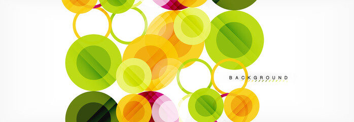 Abstract colorful geometric composition - multicolored circle background