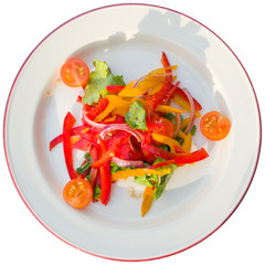 fresh vegetable salad on a plate