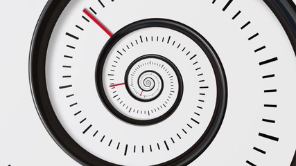 Moving time spiral. Spiral Clock Seamless Infinite Zoom Motion Background. Time Abstract. Infinity Clock