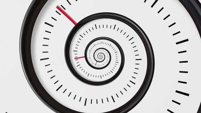 Moving time spiral. Spiral Clock Seamless Infinite Zoom Motion Background. Time Abstract. Infinity Clock