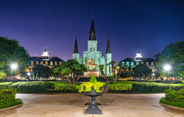 Jackson Park in Downtown New Orleans, Louisiana, USA