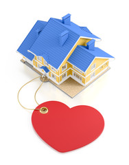 Home Sweet Home Template. Composition on the subject of 'Real Estate Activity/Trading'. 3D rendering graphics on reflective white background.