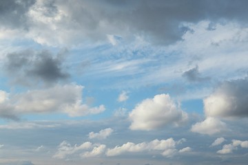 Fototapeta na wymiar Beautiful clouds in blue sky, natural background