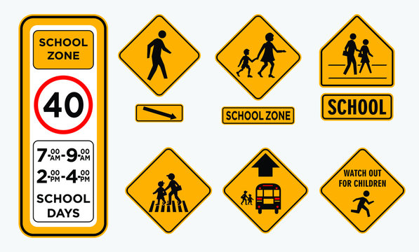 set of cross street school sign.easy to modify