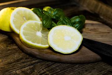 parsley and lemon are prepared for a delicious meal