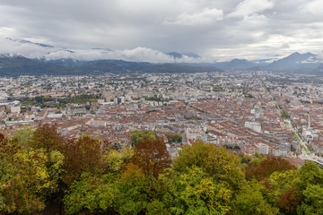 Fototapeta na wymiar view of Grenoble since the Bastille
