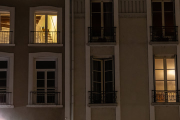 facade of Grenoble at night