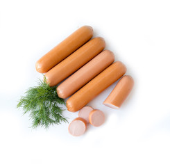sausages isolated on white background