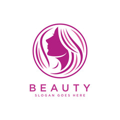 Beauty face logo template