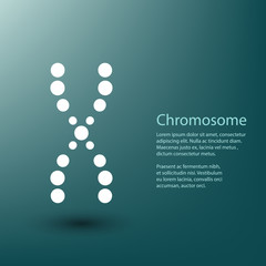 Chromosome X Icon on Blue Background