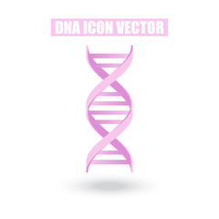Pink DNA Icon Structure Molecular Science and Biology Concept on White Background - Vector Illustration