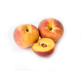 peaches isolated on white background