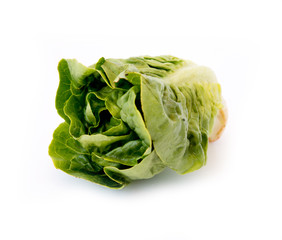 Fresh organic green salad on white background