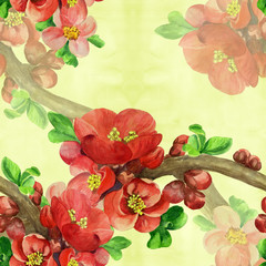 Branches of a flowering tree. Seamless pattern. Wallpaper. Use printed materials, signs, posters, postcards, packaging. Medicinal, perfume and cosmetic plants. Garden flowers.