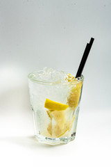 fresh mojito cocktail with lemon