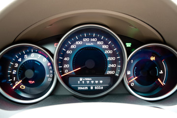 Modern car dashboard closeup