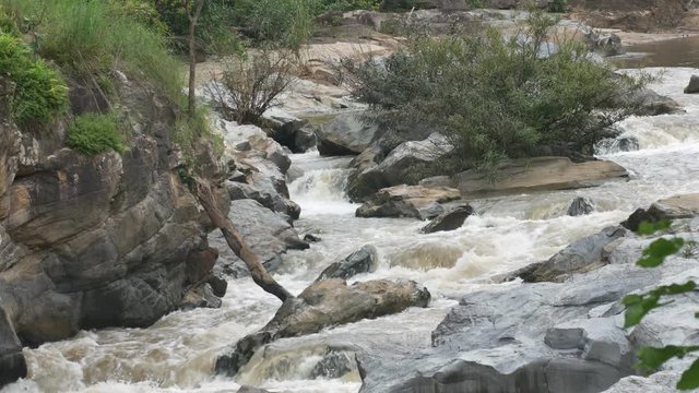turbulence water flow in the rocky stream at Ob Khan National Park, Thailand