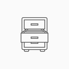 drawer icon, tray vector