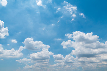 Naklejka na ściany i meble Blue sky background with clouds, background sky